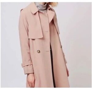 Topshop Women's Pink Belted Trench Coat size 4 petite